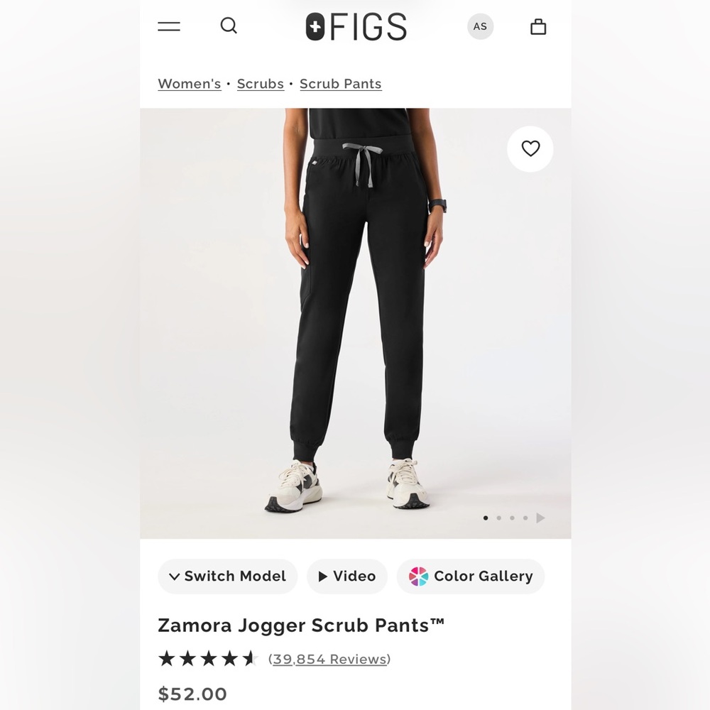 FIGS Zamora Jogger Scrub Pants — Black